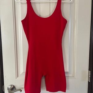 Red onesie leotard